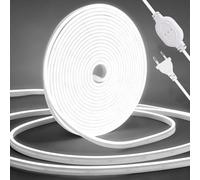 Striscia LED Bianca Freddo 3 m, 6000K Striscia LED Dimmerabile 220v, Alta Luminosità Striscia COB con Alimentazione, IP65 Impermeabile Nastri Flessibile Luce, Larghezza 8mm