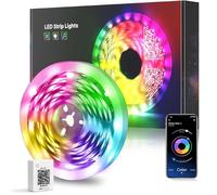 Striscia LED Bluetooth 20M (10*2Rotoli) Strisce LED RGB Musica con 44 Tasti Telecomando IR, Controllato da APP, RGB 5050 Luci Led per Casa, Stanza da Letto, Cucina, Festa