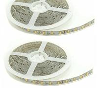 Striscia LED Bobina 2 x 5 MT Adesiva Luce Fredda 300 LED Smd 5050 IP65 2 Pezzi