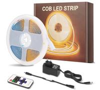 Striscia LED COB 24V Autoadesivo 5M Bianco Caldo 2700K 320LEDs/M Nastri LED Interno Luce Nastro, Larghezza 8mm, per Cucina, Soggiorno, Feste, Bar