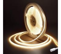 Striscia LED COB 5 metri DC12V,Fosingut 480LED/M Strisce LED Camera Adesive Flessibile,Bianco Neutro 4000K CRI90+ 2.7mm Alta Luminosità Luce Plafoniera LED Sottopensile Cucina per Feste,Casa DIY Decor
