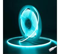 Striscia LED COB 5 metri DC12V,Fosingut 480LED/M Strisce LED Camera Adesive Flessibile,CRI90+ Blu Ghiaccio 4mm Alta Luminosità Luce Plafoniera LED Sottopensile Cucina per Feste,Armadio,Casa DIY Decor