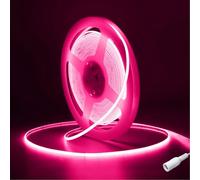 Striscia LED COB 5 metri DC12V,Fosingut 480LED/M Strisce LED Camera Adesive Flessibile,CRI90+ Rosa 4mm Alta Luminosità Luce Plafoniera LED Sottopensile Cucina per Feste,Scale,Armadio,Casa DIY Decor