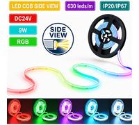 Striscia LED COB RGB Side View 24V ad Emissione Laterale 5m 630 LED/m 10mm