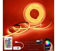 Striscia LED COB RGB WIFI set 5m 24V COB dimmerabile, Strisce LED COB con controller e alimentatore, 576LED/m IP20, controllabile tramite APP per la decorazione di interni di cucina camera da letto