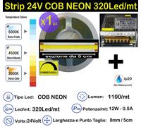 STRISCIA LED COB STRIP 12v 24v 5-10-15mt BOBINA LUCE DIMMERABILE 12Volt / 24Volt [EEK: A+]