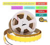 Striscia LED COB Ultra Luminosa a 5 File - 1600 LED Metro DC24V Bobina 5 Metri