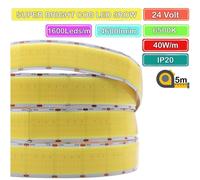 Striscia LED COB Ultra Luminosa a 5 File - 1600 LED Metro DC24V Bobina 5 Metri
