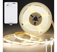 Striscia LED con sensore di movimento, 2 m, funzionamento a batteria | Batteria ricaricabile, 640 strisce LED con 2 modalità, autoadesive, ritagliabili, per armadi, cucina, cameretta dei bambini