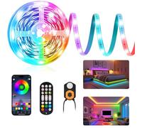 Striscia LED con sensore di movimento, 3 m, RGB con controllo tramite app e telecomando RF 2,4 G, luce notturna a LED con sensore di movimento, per letto, guardaroba, decorazione scale