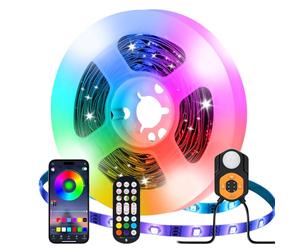 Striscia LED con sensore di movimento, striscia LED RGB 3M con controllo app e telecomando RF 2.4G, luce notturna con sensore di movimento, luce LED USB per letto, scale, decorazione per la casa