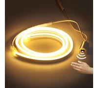 Striscia LED con sensore manuale, bianco caldo 3500 K, striscia al neon flessibile con alimentatore e controller per illuminazione fai da te dell'armadio
