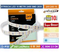STRISCIA LED FLESSIBILE DC 24V 160W SMD 2835 MONOCOLORE 240 LED/M BOBINA DA 10M