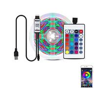 Striscia LED flessibile per TV da 5 V, USB, 2835 RGB, per sfondo TV, con telecomando IR a 24 tasti, 1 m, 3,28 m, IP65 impermeabile)