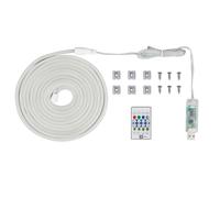 Striscia LED flessibile RGBIC USB con funzione memoria e telecomando 3 m Bianco