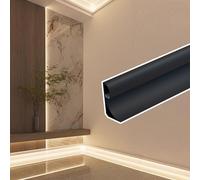 Striscia LED in alluminio per rondella e battiscopa, binario di illuminazione della baia di stampaggio a corona, ricambio per finiture del soffitto, decorazione per la casa, colore nero, 8 m