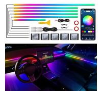 Striscia LED interna per auto in acrilico con APP wireless, RGB 10 in 1 con 175 pollici 4447 cm di kit di illuminazione ambientale per auto, strisce LED a fibra ottica dinamiche con sincronizzazione