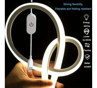 Striscia LED Luce al neon USB DC 5V Interruttore sensore tattile dimmerabile Nastro flessibile per insegne al neon in silicone impermeabile per decorazioni per la casa all'aperto