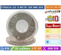 STRISCIA LED MONOCOLORE 10M DC24V SMD 2835 120 LED METRO DIVISIBILE OGNI 5CM
