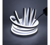 Striscia LED Neon 2835 Tubo LED Flessibile Impermeabile Luminosa 220V IP65 120 LED/M Corda Stringa Lampada con Alimentatore di rete e Dimmerazione manuale Controller,per Camera da Letto (5m, Bianco)