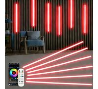 Striscia LED neon per pannelli acustici, 6 strisce LED RGB dimmerabili da 100 cm, per interni, pannelli acustici, scaffali e armadi, controllo tramite app o telecomando e sincronizzazione musicale