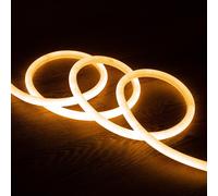 LEDKIA LIGHTING - Striscia Neon LED Regolabile 220V | 120 LED/m | Circolare 360° | Bianco Caldo | IP67 | Taglio ogni 100cm | Uso Interno/Esterno, 5 m, Imitazione legno