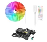 Striscia LED Neon RGB 5m con controller, tagliabile, 108 LED/m, 12V, alimentatore incluso