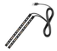 Striscia LED per Auto 12 Luci Interne Kit Luce Atmosfera Striscia di Illuminazione Vano Piedi per Lampade Decorative Interne (USB Blu)