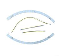 Striscia LED per ventilatore da soffitto, sorgente luminosa semicircolare curva per modulo di illuminazione SMD, 18 W, 27 W, 36 W, opzioni per la sostituzione della ventola, trasparente (2 pezzi da 18