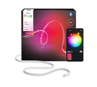 Philips Hue Strisce LED Flux, Luci colorate da 3 metri per interni con miscela dei colori Chromasync RGBWWIC, Strisce led dimmerabili flessibili e tagliabili, Con controllo vocale e da app