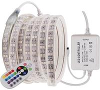 Striscia LED Remota da Parete Touch 220v 110v 120led/m Doppia Fila 5050 RGB LED Ribbon Kit Impermeabile A 24 Tasti, 20m