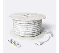 Striscia LED RGB 220V SMD 60 LED/m BOBINA 50m 9.5W/m Larghezza 14.5mm Taglio