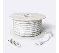Striscia LED RGB 220V SMD 60 LED/m BOBINA 50m 9.5W/m Larghezza 14.5mm Taglio
