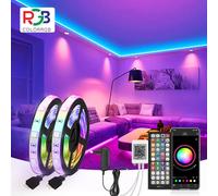 Striscia LED RGB 5050 Sincronizzazione musicale Microfono incorporato sensibile al cambiamento di colore, luci LED controllate da app 5M 10M 15M DC12V flessibile