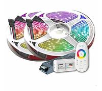 Striscia LED RGB+NW RGBW da 10 m, 24 V, 5050 SMD, RGB + bianco freddo, 600 LED, 60 LED/m + controllo con telecomando RF Touch + alimentatore di rete Ultra Slim da 24 V, 8,33 A, 200 W