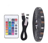 Striscia LED RGB USB,5M 30leds/m Nero PCB DC 5V 5050 Colore RGB LED Light con telecomando 24Key per TV Illuminazione di fondo,Luce nastro,Cucina Illuminazione a LED Decor Nastro striscia LED Strip