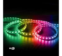 Striscia LED RGB Wi-Fi 220V SMD 60 LED/m 10W/m Larga 16mm IP65 Taglio 100cm