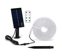 striscia led solare 3mt + 2mt cavo 6500k luce fredda 30w 300lumen ip65 da esterno - 60 leds/m 2835 (3.2v/150ma) durata max. 14h