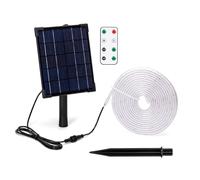 striscia led solare 5mt + 2mt cavo 2700k luce calda 50w 500lumen ip65 da esterno - 60 leds/m 2835 (3.2v/150ma) durata max. 14h