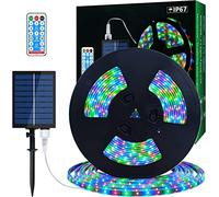 Striscia LED Solare da Esterno, 10m SMD 5050 Luci LED Striscia LED Cambia Colore RGB ad Energia Solare, Lucine Decorative Impermeabili IP67 per Alberi da Giardino Giardino…
