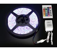 STRISCIA LED TELECOMANDO DIMMER BIANCA FREDDA SMD 5050 STRIP 5 METRI IMPERMEAB [EEK: A+++]