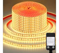Striscia LED ultra lunga, 20 m, 2400 LED, ad alta luminosità, dimmerabile, impermeabile, per giardino, tetto, parete, interni ed esterni (bianco caldo)