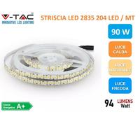 STRISCIA LED V-TAC 5 METRI 17W/MT 204LED/mt 85W 1700Lm/mt 12V ALTA LUMINOSITà [EEK: F]