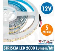STRISCIA LED VTAC IP20 IP65 12V 24V 5 METRI STRISCE RGB CALDO NATURALE FREDDO [EEK: A+]