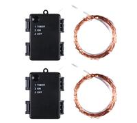 Striscia luminosa a LED da 2 pezzi da 10 m con 100 luci, 4,5 V, 3 batterie AA