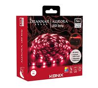 Striscia luminosa a LED Konix Drakkar Aurora da 5 m per giochi su PC desktop - Rivestimento autoadesivo - 16 colori - Connessione alla presa di corrente