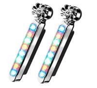 Striscia luminosa a LED per auto, bianca, rossa, blu, 2 pezzi, a LED a energia eolica, impermeabile, luce di marcia per auto, scooter, moto, bici all'aperto, guida, campeggio