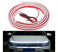 Striscia luminosa a LED per cofano anteriore da 1,8 m, 12 V, per luci diurne, copertura del motore, accessori decorativi flessibili e impermeabili, facili da installare per auto, camion e SUV, effetto