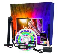 Striscia Luminosa A Led Tagliabile Strisce Luminose Con Telecomando Doppio Controllo Intelligente Modalità Multiple Sincronizza La Luce Con La Musica E Il Suono Adatto Per Schermi Da 55-75 Pollici(55-