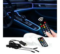 Striscia luminosa al neon in fibra ottica RGB a sette colori per interni auto, 5